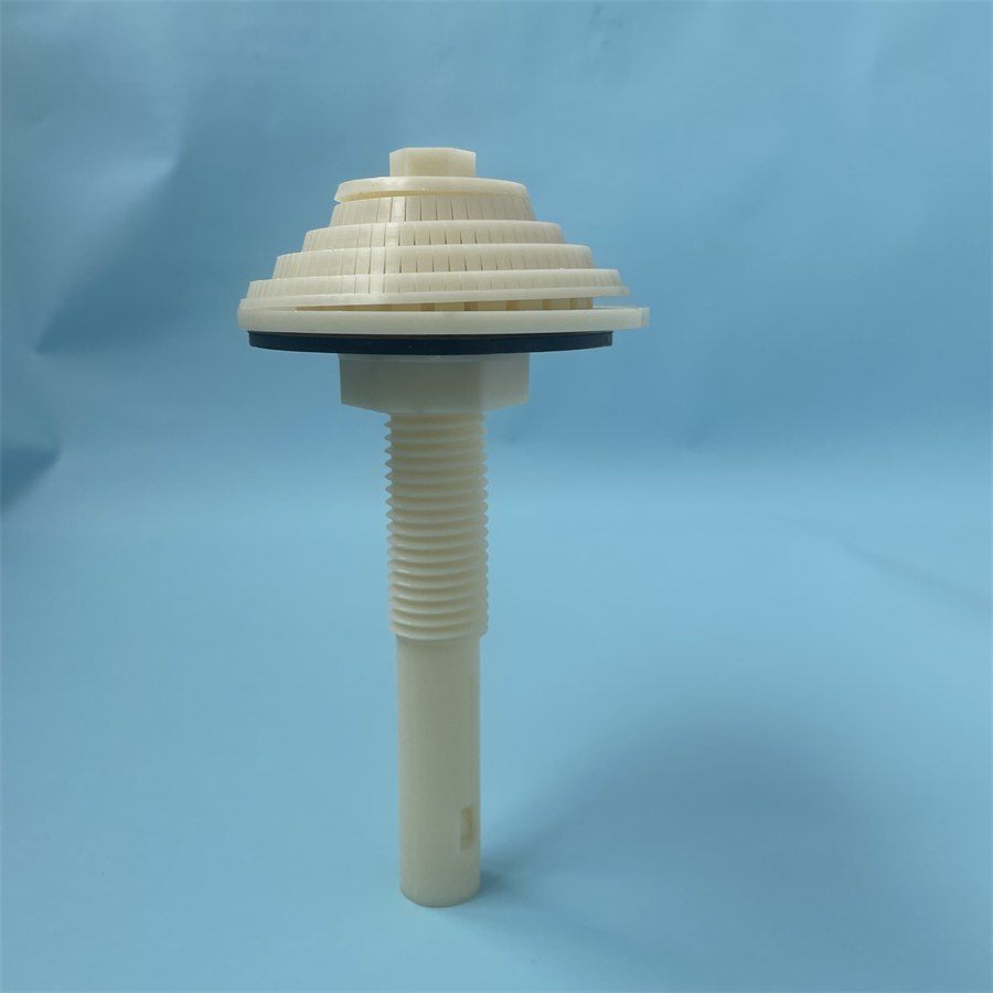 Tower-type ABS filter nozzle on a blue background