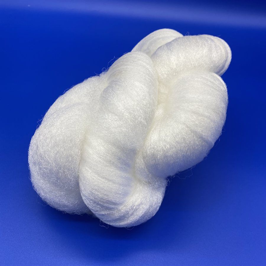 Fiber bundle filter media — bundle shown on a blue background