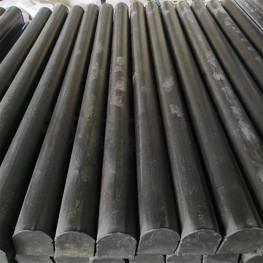 Black bread pipes stored at the factory