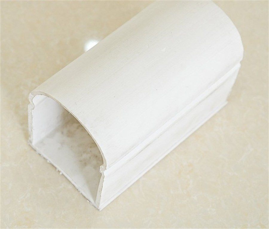 Section view of a white bread pipe showing the U profile