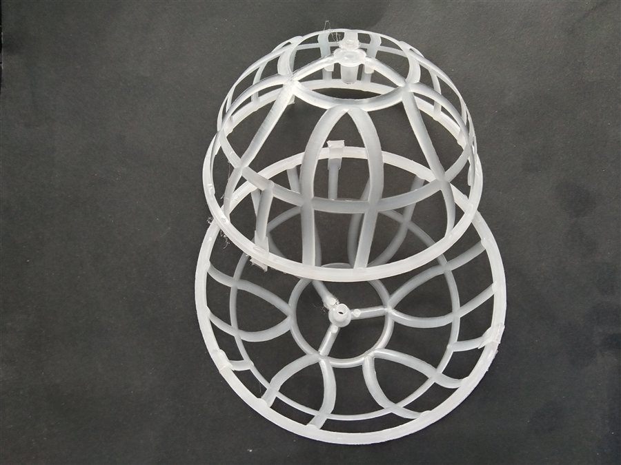 Suspended ball media shell on dark